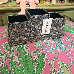 Morris & Co Floral Strawberry Thief multi purpose storage Desk 4 piece Set